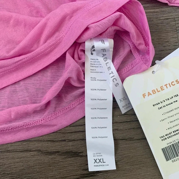 Fabletics Ryan Short-Sleeve Tie Up Tee - Size XXL - Misty Lilac - NWT - Picture 8 of 9